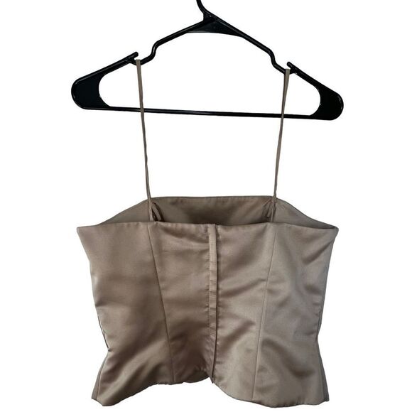 Vintage Alexia Designs Gold Zip Up Spaghetti Strap Corset Top - Picture 3 of 3